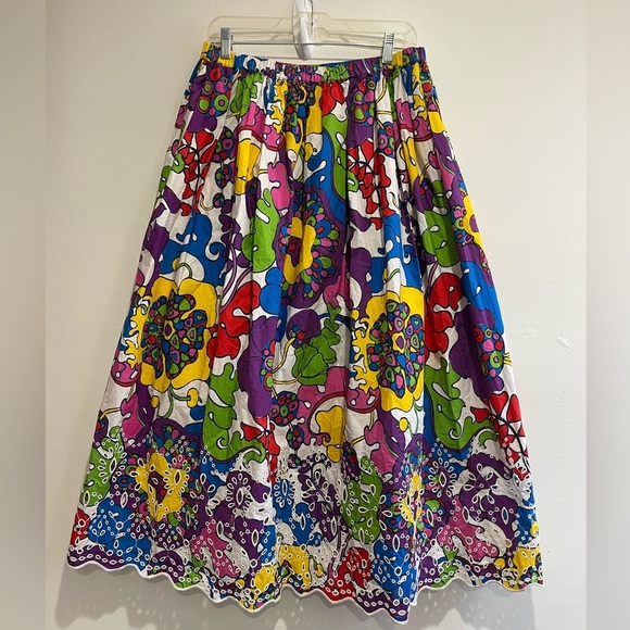 Rhode beautiful Audrey  Boho Woodstock floral colorful midi skirt - Picture 17 of 17